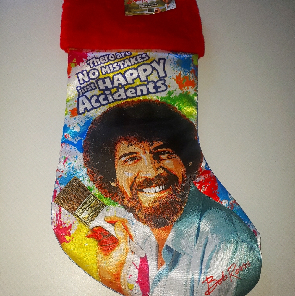 Just In-Brand NEW Bob Ross Christmas Stocking